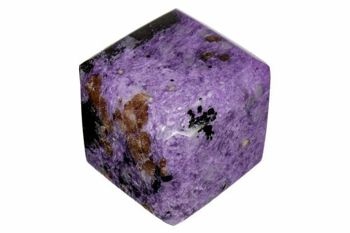 Polished Purple Charoite Cube - Siberia #211772